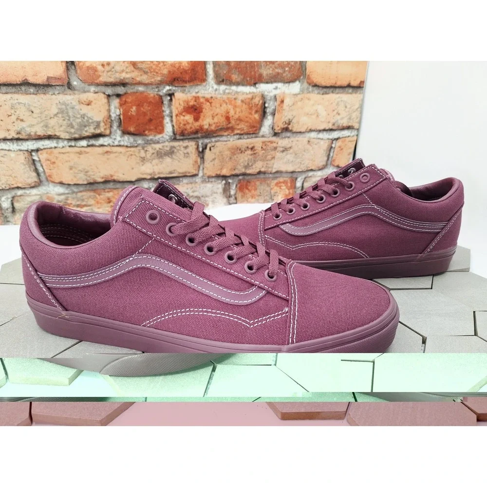 Vans OLD SKOOL Plum Wine Mono Burgundy Men Sz 9 Skateboard Shoes